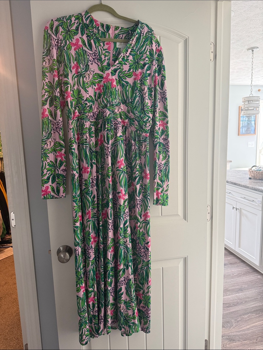 Lilly Pulitzer Solene Maxi Dress with Green Tropical Print